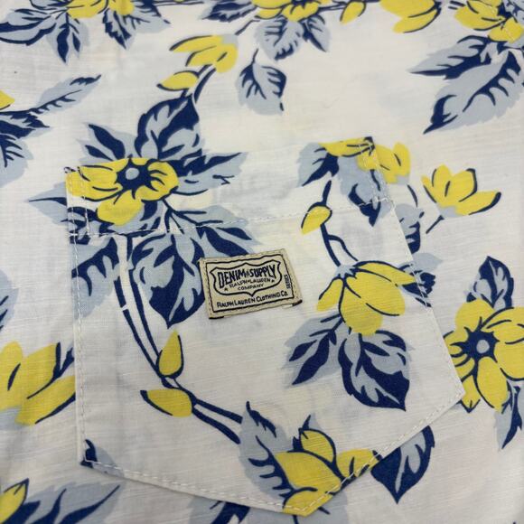 Denim & Supply Ralph Lauren Large Flower Hawaiian Button Up Short Sleeve Shirt - Picture 3 of 5